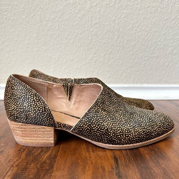MADEWELL The Lucie Shoe in Leather Spotted Calf Hair Toffee Multi - Picture 1 of 12